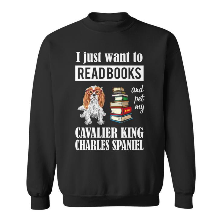 Cavalier King Charles Spaniel Puppy Cute Book Lover Sweatshirt