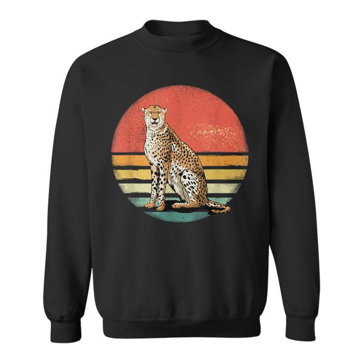 Cheetah Retro Vintage 70S Cheetah African Animal Lover Sweatshirt