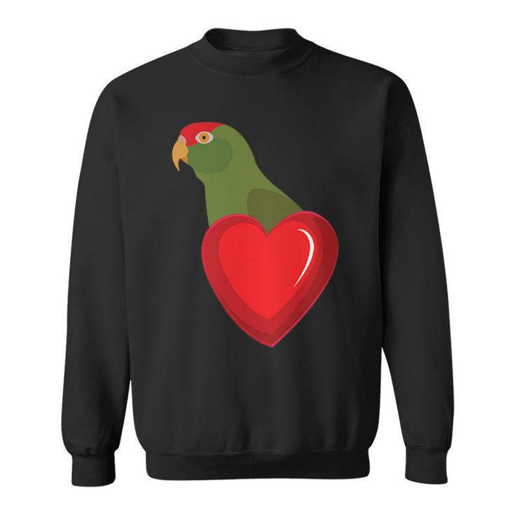 Cherry Headed Conure Parrot Heart Pocket Sweatshirt