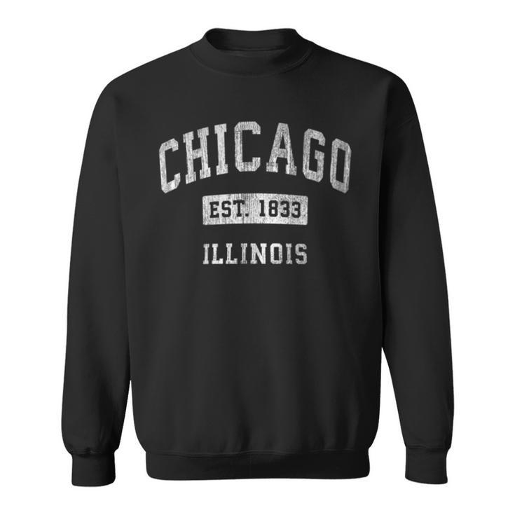 Chicago Illinois Il Vintage Athletic Sports Sweatshirt