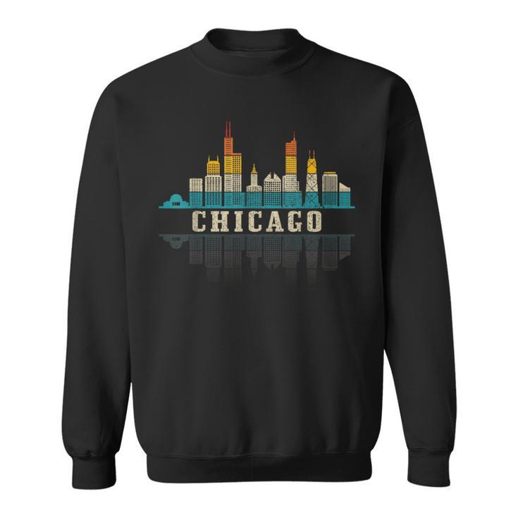 Chicago Skyline Illinois Vintage Pride Retro Sweatshirt