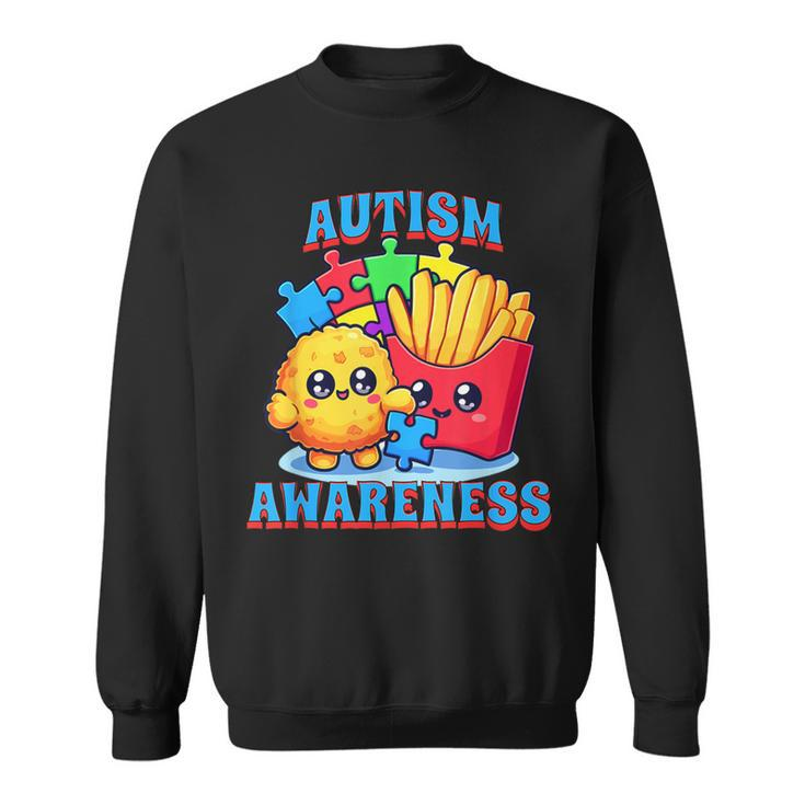 Chicken Nugget And French Fries Autism Awareness Sweatshirt