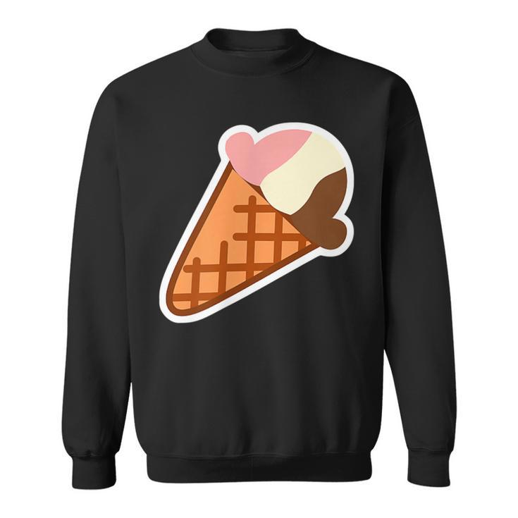 Chocolate Strawberry Vanilla Neapolitan Dessert Ice Cream Sweatshirt