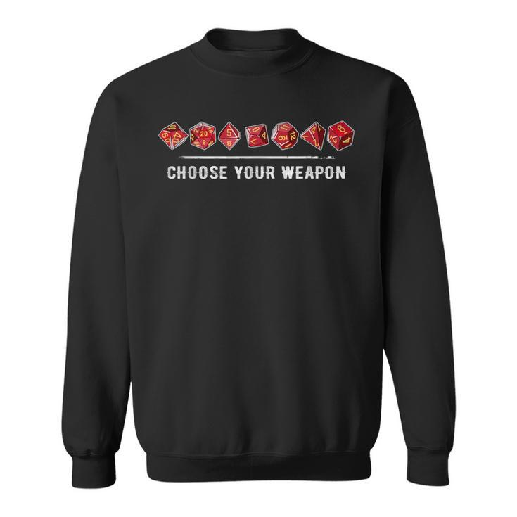 Choose Your Weapon Vintage Dice Rpg Sweatshirt