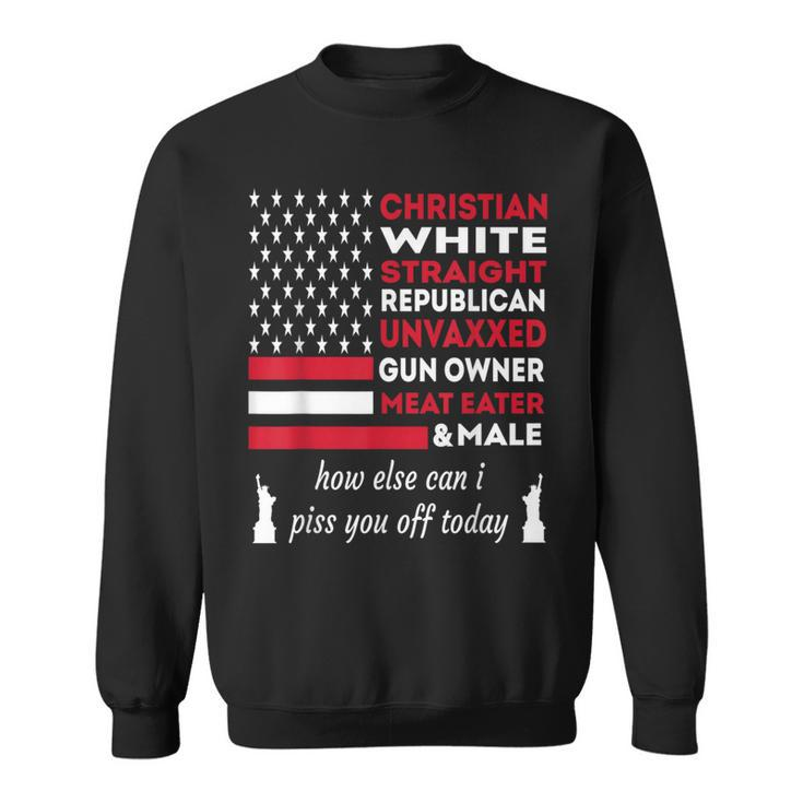 Christian White Straight Independence Day Memorial Day Pride Sweatshirt