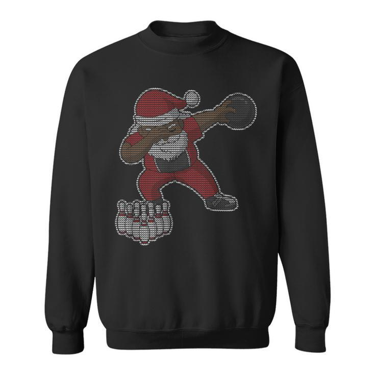 Christmas Bowling Black African American Santa Claus Bowler Sweatshirt