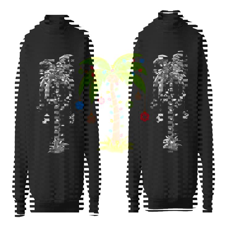 Christmas Palm Tree Light Hawaiian Tropical Xmas Sweatshirt