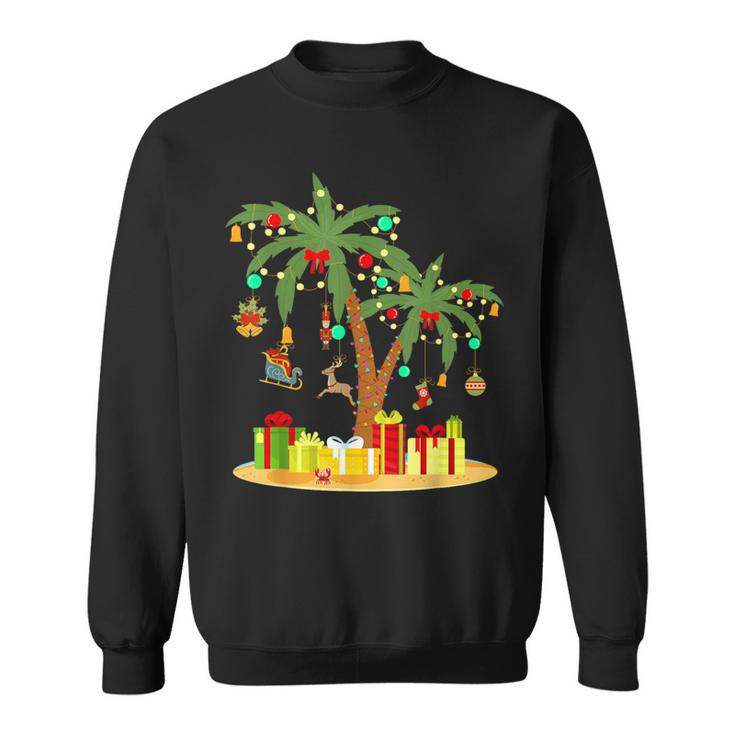 Christmas Palm Tree Tropical Xmas Coconut Matching Family Sweatshirt