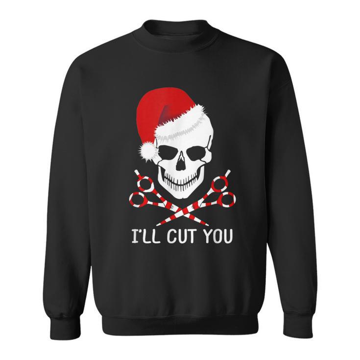 Christmas Skull Hairdresser Hair Stylist Santa Barber Sweatshirt