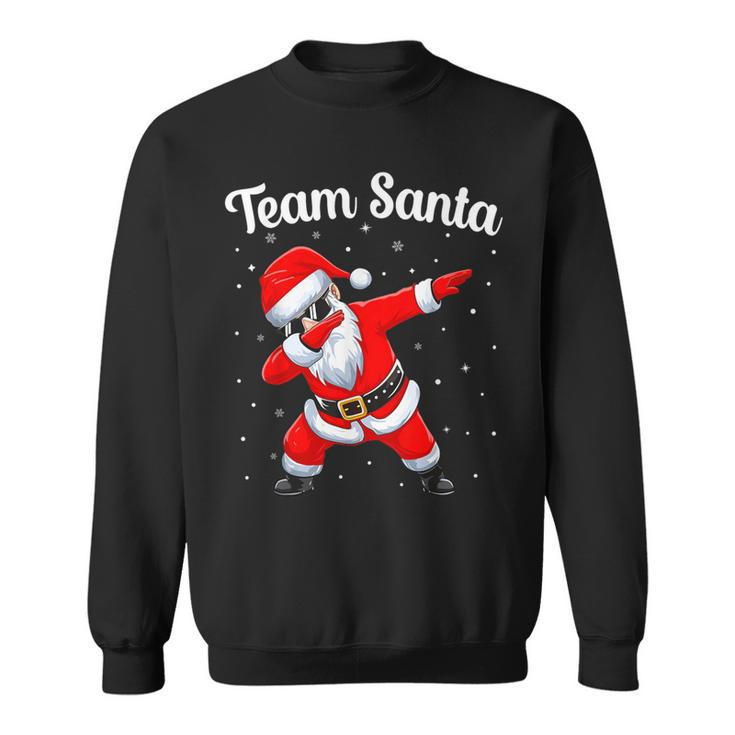 Christmas Team Santa Family Group Matching Dabbing Santa Sweatshirt