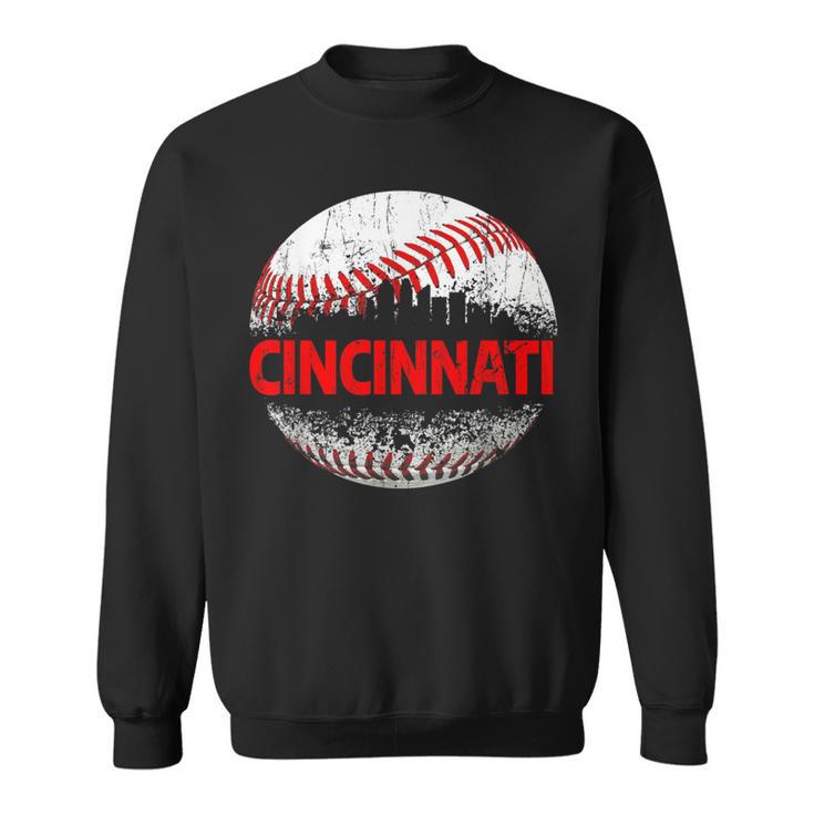 Cincinnati Souvenir Baseball City Downtown I Love Cincinnati Sweatshirt