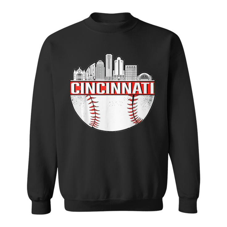 Cincinnati Vintage Baseball Distressed Gameday Retro Sweatshirt