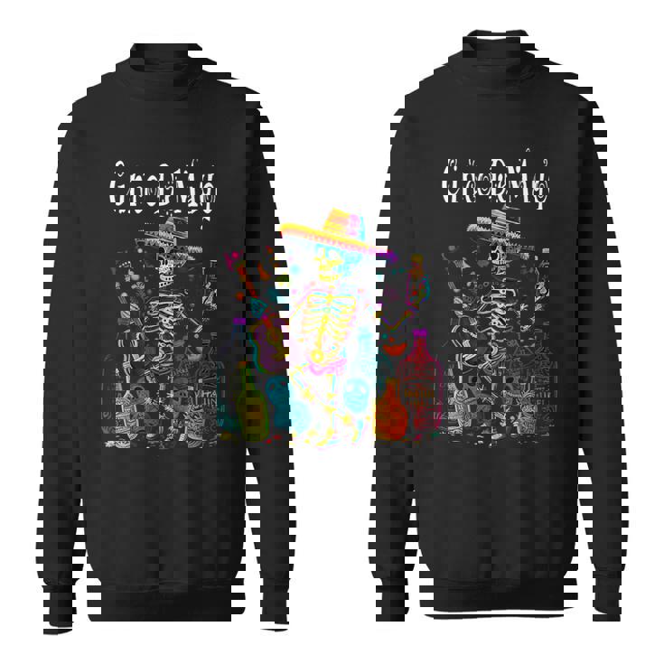 Cinco De Mayo Fiesta Mexican Skeleton Guitar Sombrero Sweatshirt