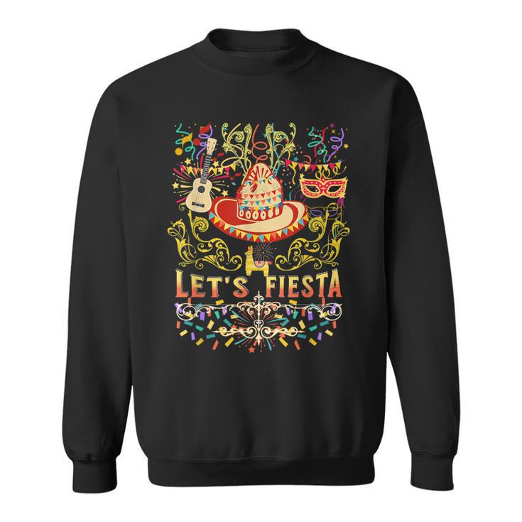 Cinco De Mayo Mexican Guitar Music Colors Lets Fiesta Party Sweatshirt