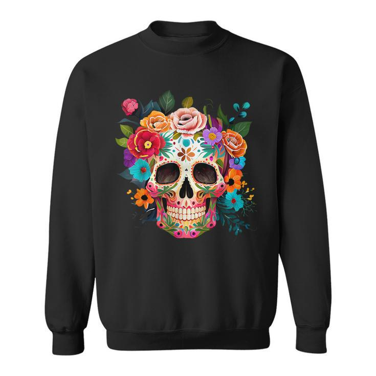 Cinco De Mayo Sugar Skull Day Of The Dead Mexican Fiesta Sweatshirt