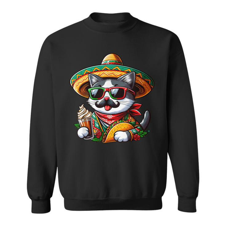 Cinco De Meow Cat Taco Mexican Fiesta Sweatshirt