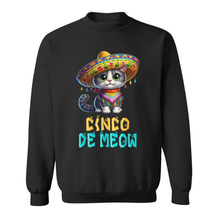 Cinco De Meow With Smiling Cat Lover Sweatshirt