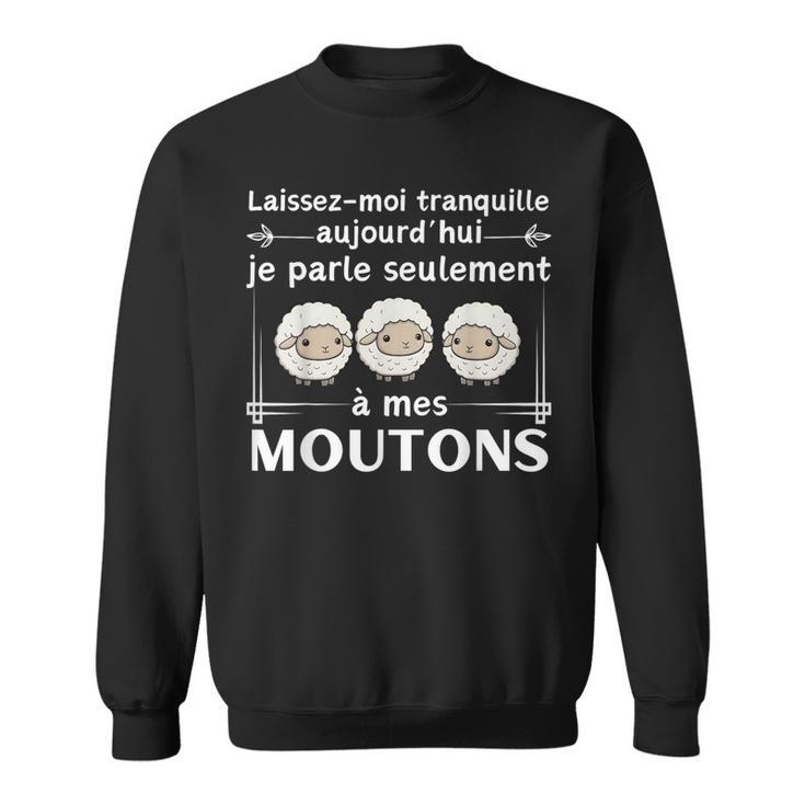 Sweat à Capuche Humour "Près Des Moutons Loin Des Cons" - Cadeau Drôle Pour Amoureux Des Moutons, Agriculteurs