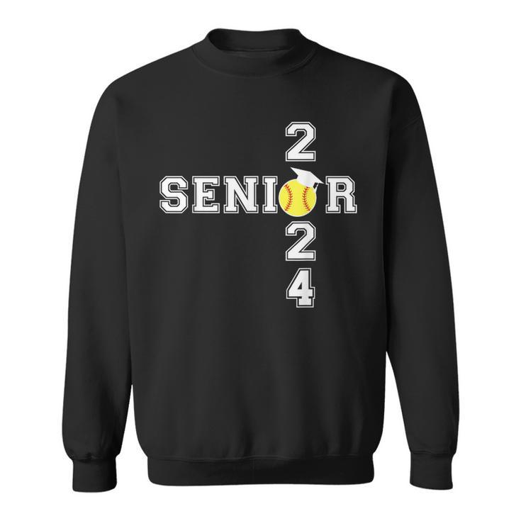 Class Of 2024 Senior Softball Player Graduation Sweatshirt