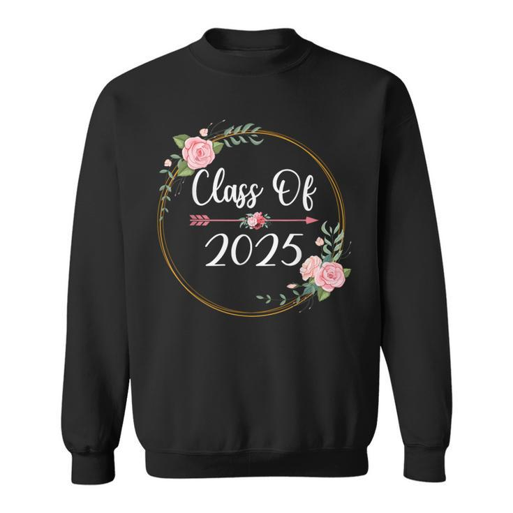 Class Of 2025 Senior 2025 Cute Arrow Flowers For Girls Women Sweatshirt