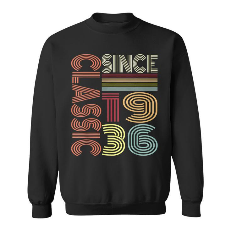 Classic Since 1936 Vintage Retro Style Birthday Graphic Sweatshirt