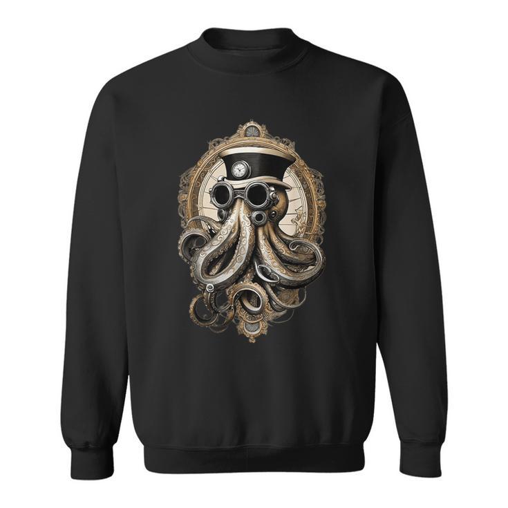 Classic Steampunk Octopus Retro Vintage Funky Fun Graphic Sweatshirt