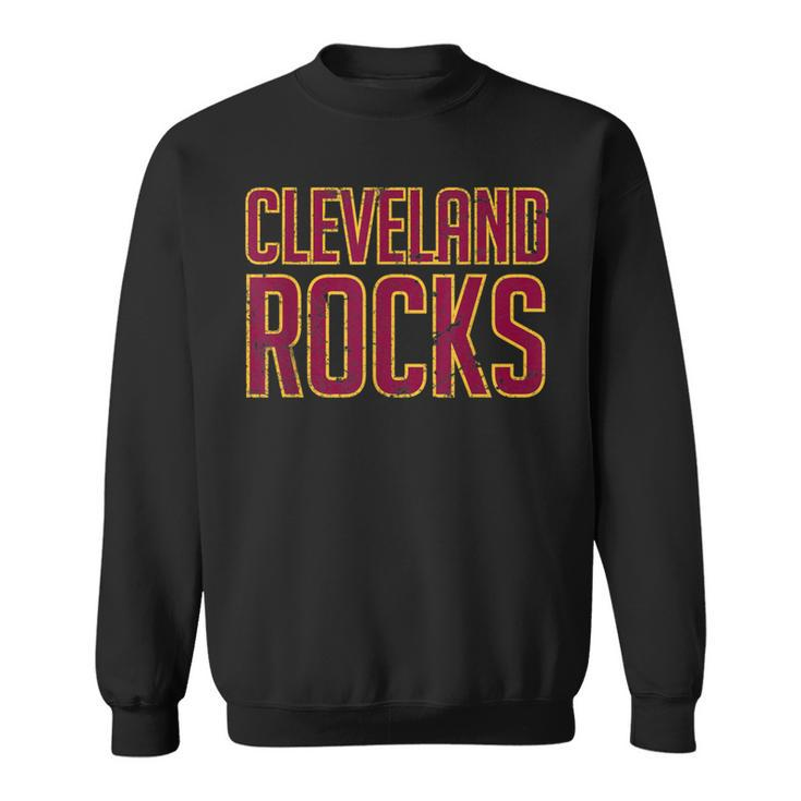 Cleveland Rocks Distressed Style Sweatshirt