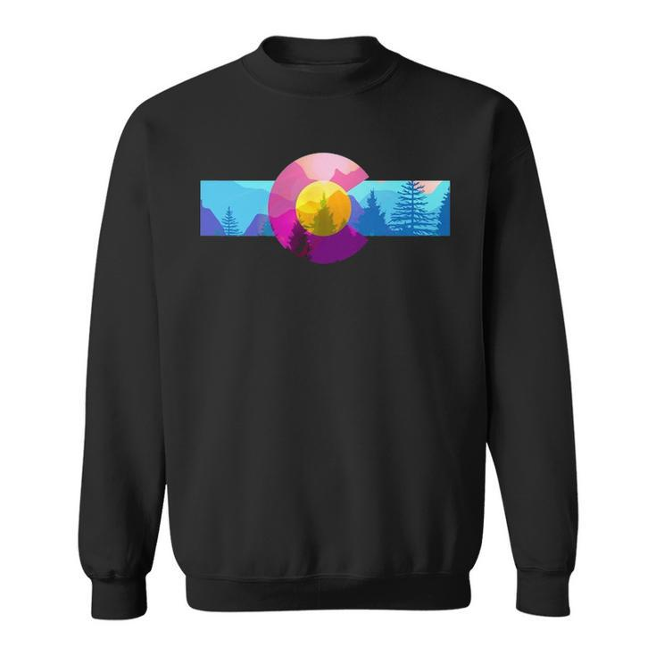 Colorado Flag Mountains Forest Beer League Sports Sweatshirt