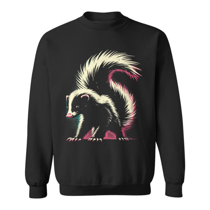 Colorful Skunk Vintage Smelly Skunk Squad Street Cat Lover Sweatshirt