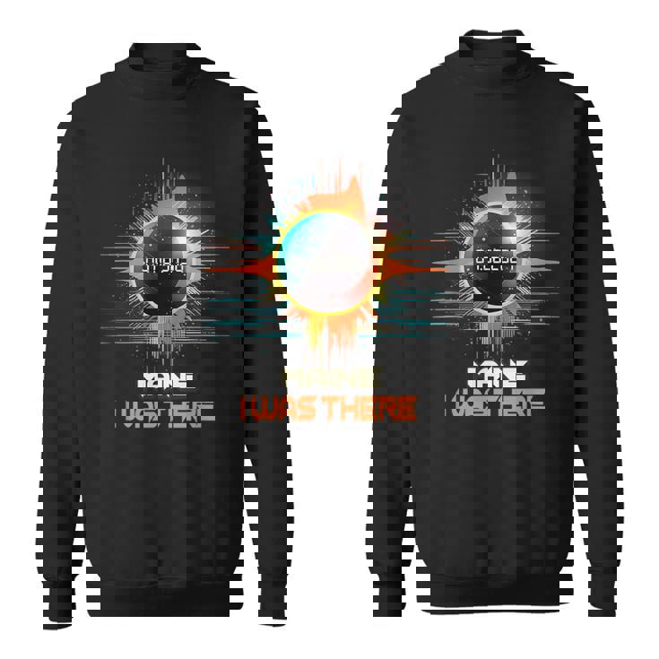 Colorful Total Solar Eclipse 2024 Maine Sweatshirt