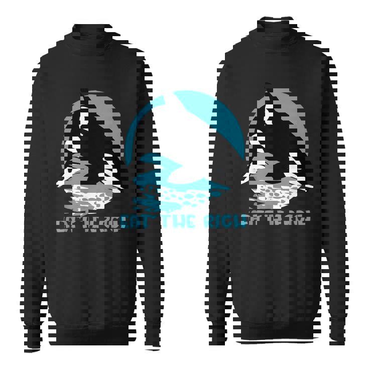 Comer La Rica Ballena Orca Meme Camisa de entrenamiento