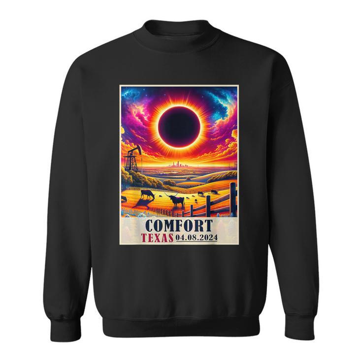 Comfort Texas Total Solar Eclipse 2024 Totatily Vintage Sweatshirt