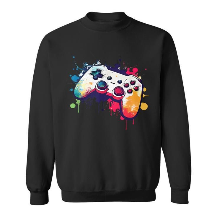 Control All The Things Video Game Controller Gamer Boys Men Sweatshirt