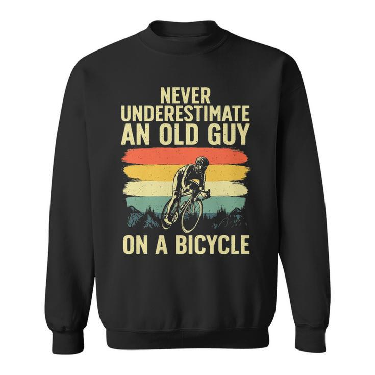 Cool Cycling Art For Men Grandpa Bicycle Riding Cycle Racing Sweatshirt
