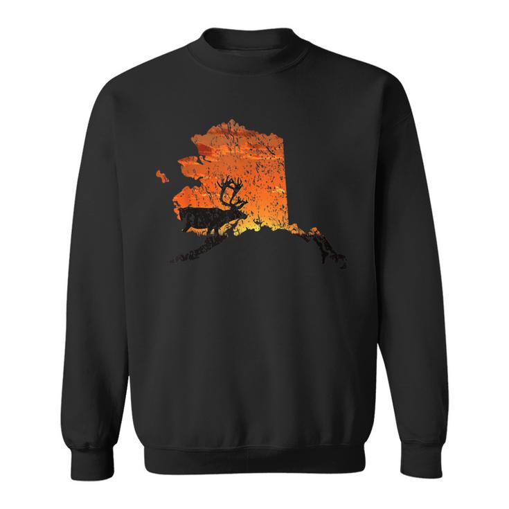 Cool DistressedVintage Caribou Sunrise Alaska Sweatshirt