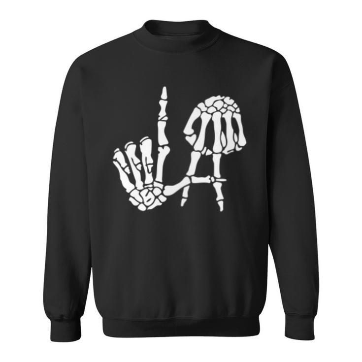 Cool Los Angeles With Skeleton La Sign Sweatshirt