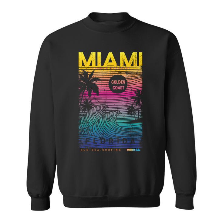 Cool Miami Beach Outfit Colorful Miami Graphic Sweatshirt