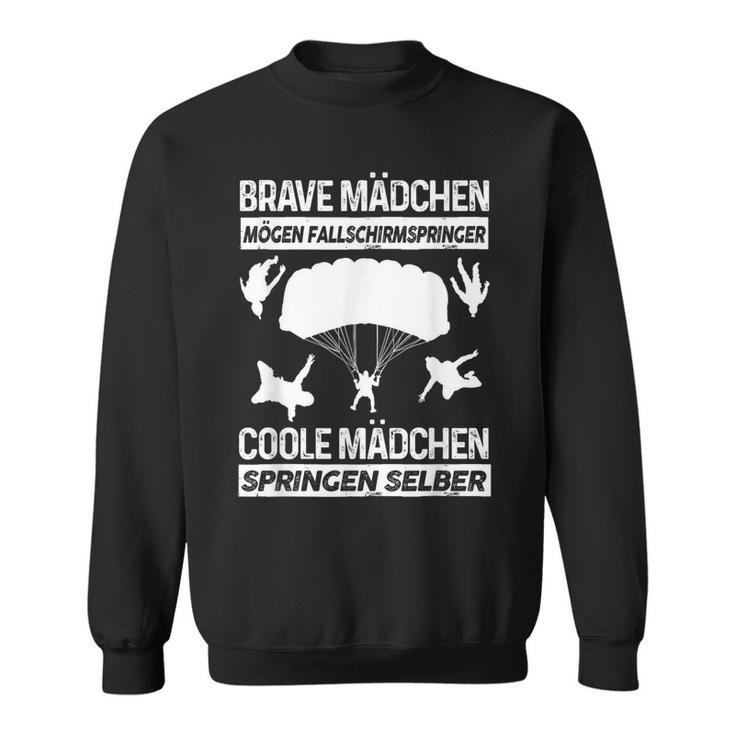 Coole Mädchen Springen Itself Parachute Jumping Sweatshirt