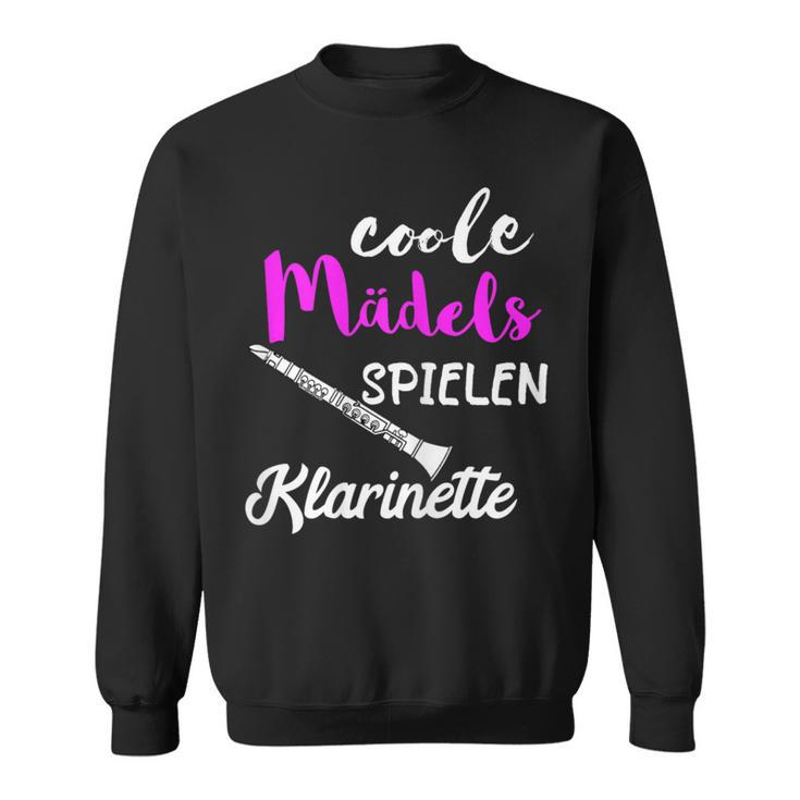 Coole Mädels Spielen Klarinette Klarinettist Musikschule Sweatshirt