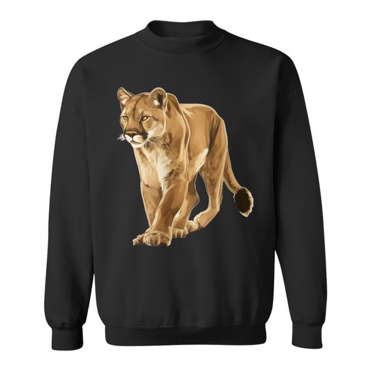 Cougar Face For Wild And Big Cats Lovers Sweatshirt