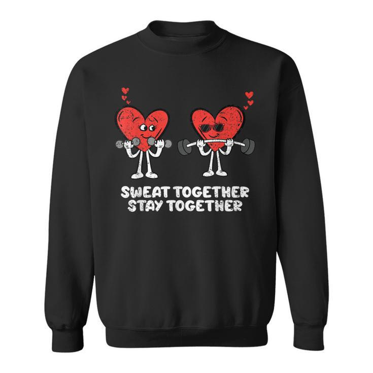Couple Heart Workout Valentines Day Love Gym Fitness Lifting Sweatshirt