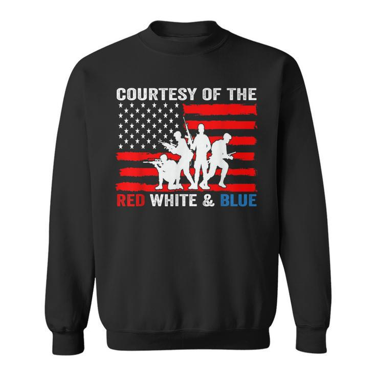 Courtesy Of The Red White And Blue Patriotic Us Flag Sweatshirt