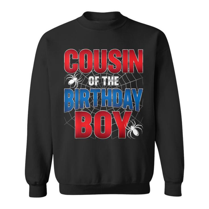 Cousin Of The Birthday Boy Costume Spider Web Birthday Party Sweatshirt