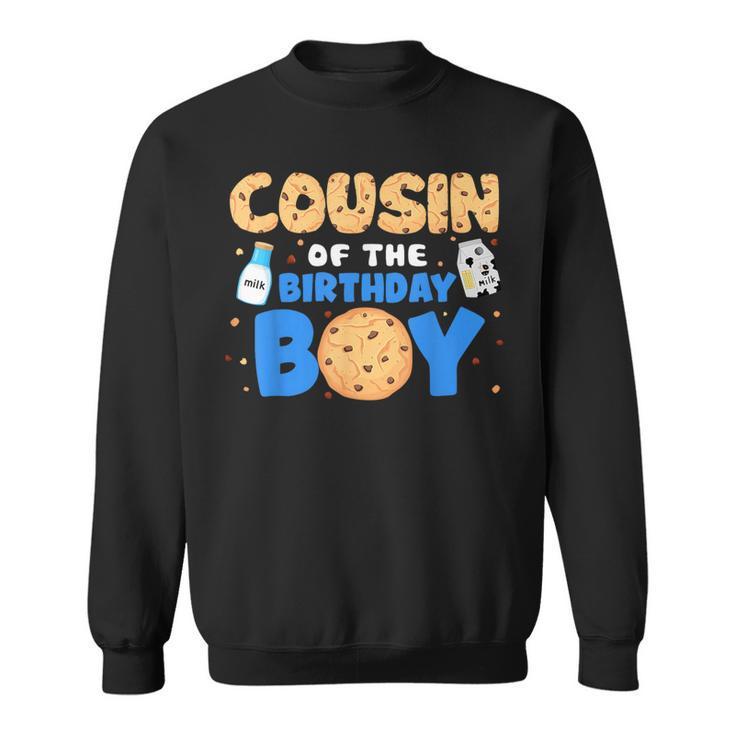Cousin Of The Birthday Boy Milk And Cookies 1St Birthday Sweatshirt