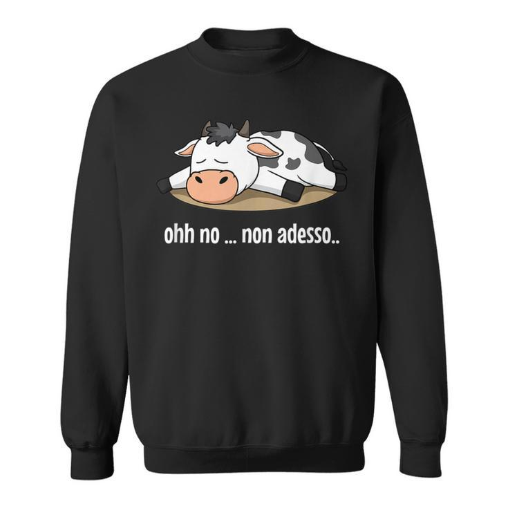 Cow Sleeping Lazy Farm Animal Farmer Farming Italian Italy Sweatshirt