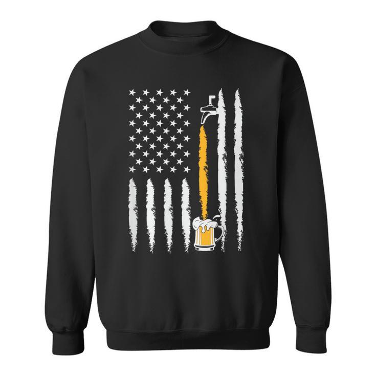 Craft Beer American Flag Pouring Beer Stein Patriotic Sweatshirt