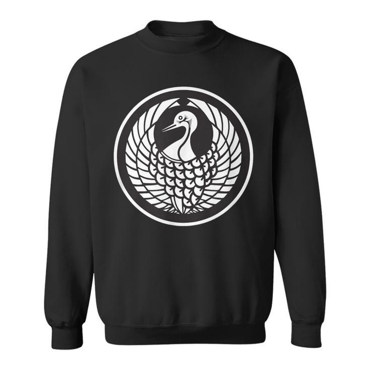 Crane Crest Of Mori Clan Japanese Kamon Mon Sweatshirt