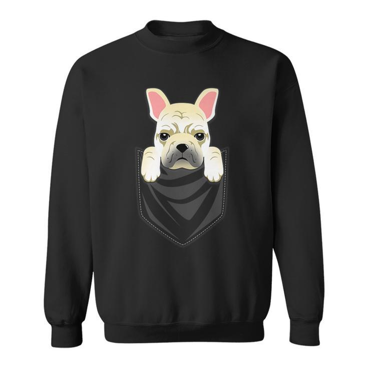 Cream French Bulldog Pocket Graphic Dog Sweatshirt