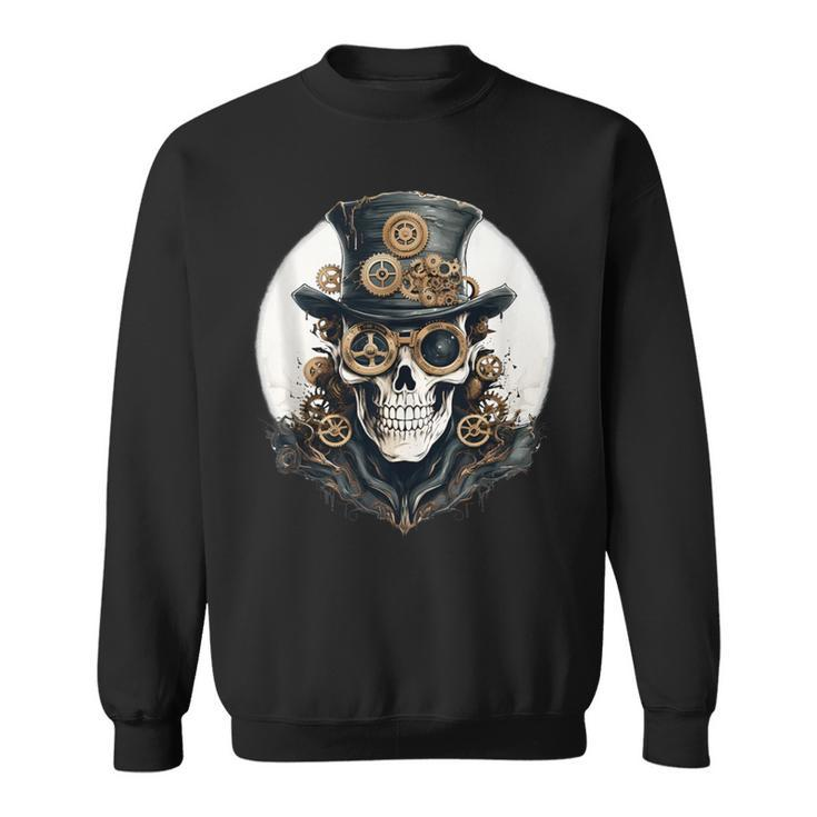 Creepy Steampunk Skulls And Gears Inspiration Graphic Sweatshirt