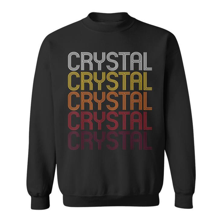 Crystal Retro Wordmark Pattern Vintage Style Sweatshirt